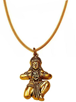 Armoise Hanuman Bajrangbali with shree RAM Gold Chain Pendant Set Gold-plated Stainless Steel Pendant Set