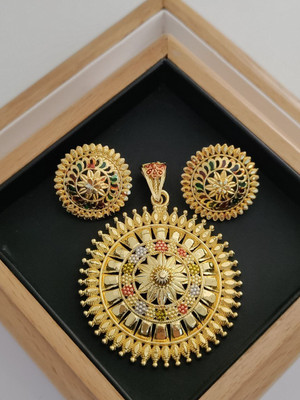Niva Fashion Brass Gold-plated Gold Jewellery Set(Pack of 1)