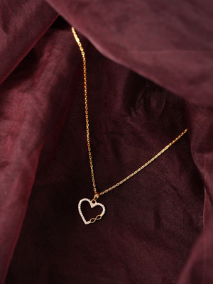 CLARA Inf_inity Heart Gold-plated Cubic Zirconia Sterling Silver Pendant