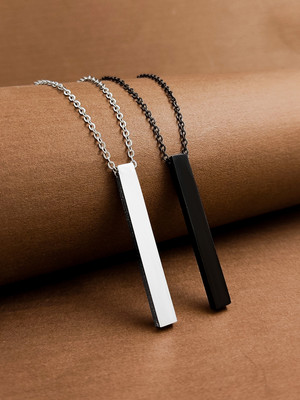 Malas Collection Malas Collection Malas Collection locket pendant set Rhodium Stainless Steel Pendant Set