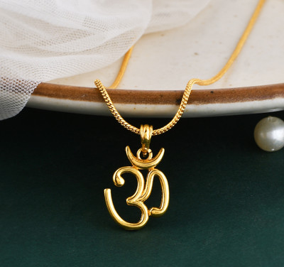 NAVYA ART JPR Shiv Shankar Gold Plated Pendant With Gold Plated Chain For Men Boys Girls Boys Gold-plated Brass Locket Set