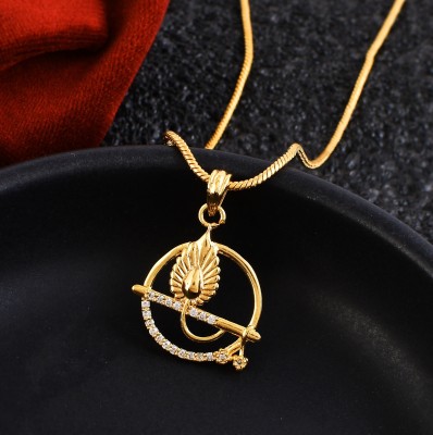 PYR Fashion Gold Krishna Pendant With Gold Plated Chain For Men Boys Girls Boys Daliyuse Gold-plated Brass Pendant Set