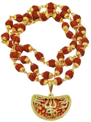 GIACOMO Lord Shiva Om Chamtkaari One Gram pendant & Mala For Men,Women & Girls Gold-plated Beads Alloy, Brass Pendant