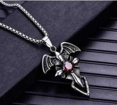 Murliwala Silver Stainless Steel Pendant Set