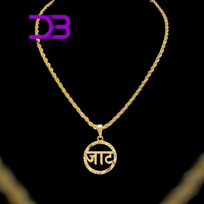 db enbloc TREANDING JAAT PENDANT WITH GOLD PLATED CHAIN FOR MEN AND WOMEN Gold-plated Brass Pendant Set