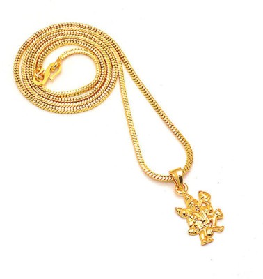 Jewar Mandi JewarHaat Pendant Hanuman Ji Locket Chain Gold Plated Jewelry Gold-plated Brass Locket
