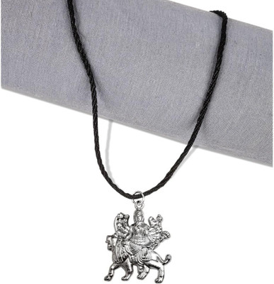house of common God Shri Durga Vaishno Devi Maa/Sherawali Mata Pendant Locket With Cotton Dori Silver Stainless Steel Pendant Set
