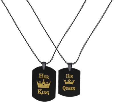 M Men Style Valentine Gift Couple Matching Jewelry Her King His Queen Locket SujalPn Sterling Silver Zinc, Metal