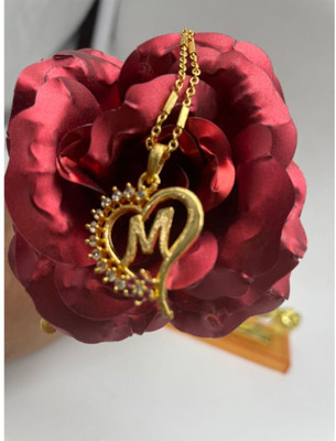 Pitaamaa HIGH QUALITY LOVELY diamond Alphabet chain-Pendant & Lockets(Real Images)32 Gold-plated Diamond Brass Pendant