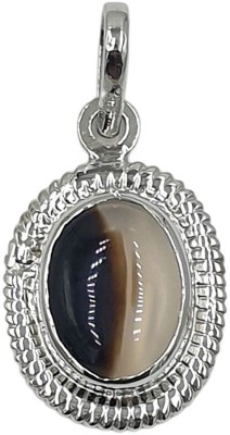 Sahiba Gems Natural Sulemani Hakik Gemstone Locket Agate Sterling Silver, Stone Locket