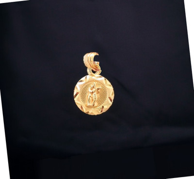 DIVS FASHION RADHEKRISHNA WITH ROUND DESIGN PENDANT Gold-plated Brass Pendant Set