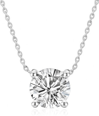 Nilu's Collection Silver Plated Pendant With Round Cut American Diamond For Women And Girls Silver Copper Pendant