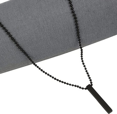 Teeragaj F 546_PR-bar slvr blak Rhodium Stone Pendant Set
