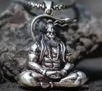 Whitechimes Meditation Hanuman Pendant for Men and Women, Evil Protector Hanuman Ji Locket Stainless Steel Pendant Set