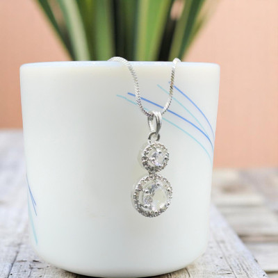 aklina Emerald Grace Chains pandal Sterling Silver Cubic Zirconia Alloy Pendant