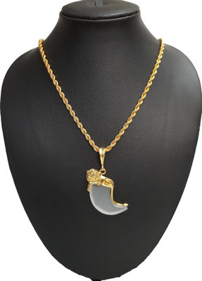 Pihoo Enterprise Lion Nankh & Rasha chain Gold-plated Diamond Alloy Pendant Set