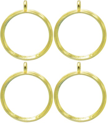 BanteyBanatey Golden Round Shape Open Back Bezels Frame Pendants Pack of 4 pcs Metal Pendant