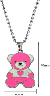 M Men Style Panda Animal Teddy Heart Bear Playboy Cartoon Charm Gift Sterling Silver Zinc, Metal Locket