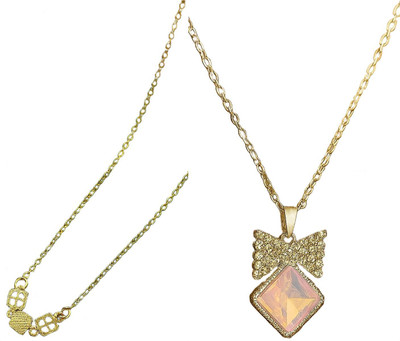 HEM RUPA Exquisite Locket and Chain Designs for Men, Boys, Women and Girls Gold-plated Metal, Metal Locket Set