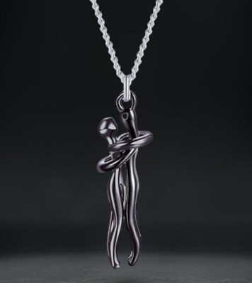 SHARANYA Love Embrace Black Pendant | Couple Jewelry for Anniversary & Special Occasions Alloy Pendant