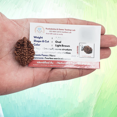 Regga Real Store 2 Mukhi Nepali Rudraksha two Face Rudraksh With Original Quality Beads Wood Pendant Set