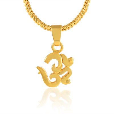 Admier Om Pendant locket chain necklace God pendant temple jewellery necklace Gold-plated Brass Pendant