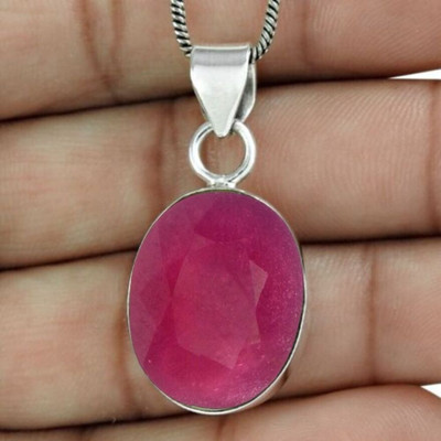 Gemzonite Loose Certified Natural New Burma Ruby – Manik Pendent Silver Ruby Brass