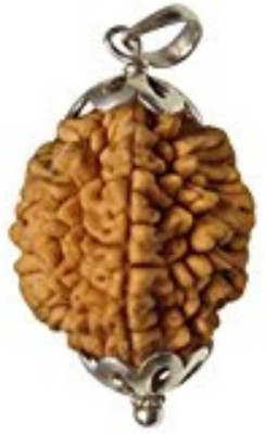 house of common Natural Two Face /2 Mukhi Rudraksha With JGL Lab Certified Wood Pendant