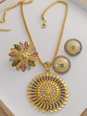 Niva Fashion Brass Gold-plated Gold Jewellery Set(Pack of 1)