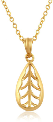 PYR JEWELS gold chain with pendant for women Gold-plated Cubic Zirconia Alloy Pendant Set