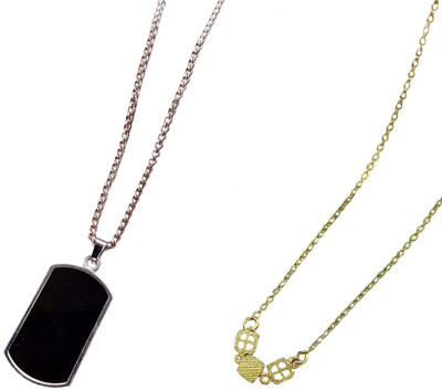 HEM RUPA Exquisite Locket and Chain Designs for Men, Boys, Women and Girls Gold-plated Metal, Metal Locket Set