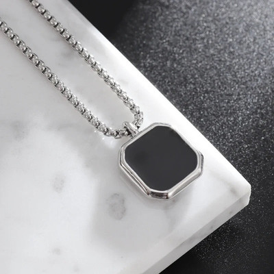 JRISSY Stylish wear black locket pendent for boys Silver Alloy Locket