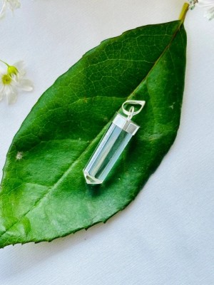 Dhwani Astro Clear Quartz Pencil Pendant - Abhimantrit & Certified Stone Pendant