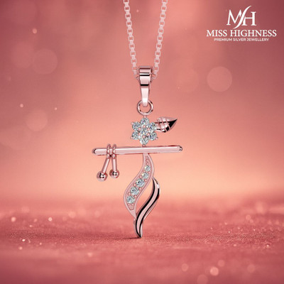 Miss Highness Rose Gold Plated 925 Silver Krishna Pendant – Luxury, Religious, Spiritual Gift, Rhodium Cubic Zirconia Sterling Silver Pendant