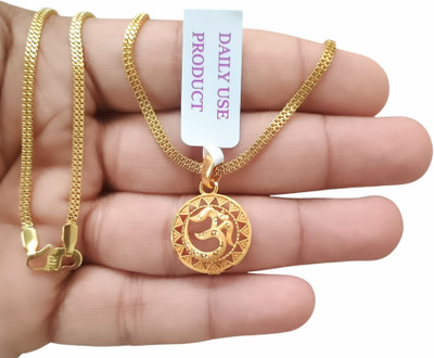 SAPNAPALACE OM supreme gold pendant with chain Gold-plated Brass Pendant