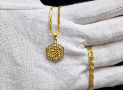 AnshEnterprises 1 gram gold women Mother Love Locket Unic chain Gold-plated Crystal Brass Locket