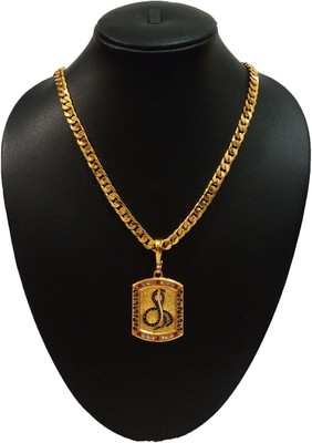 Pihoo Enterprise Goga Snake SQUARE & SEHVANG CHAIN Gold-plated Diamond Alloy Pendant Set