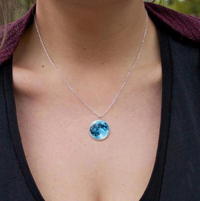 Teeragaj Glow in the Dark Moon for Men and Women Radium Platinum Alloy Pendant Rhodium Alloy Pendant Set