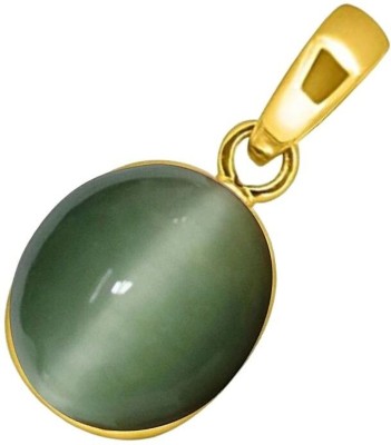 Chopra Gems Lab Certified Cultured Cats eye Stone Pendant for Men & Women Gold-plated Cat's Eye Brass