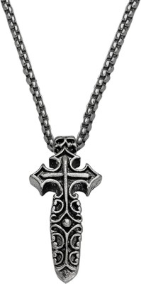 Shiv Jagdamba Biker jewellery viking Head Jesus Cross Pendant Necklace Rhodium Zinc, Metal Pendant