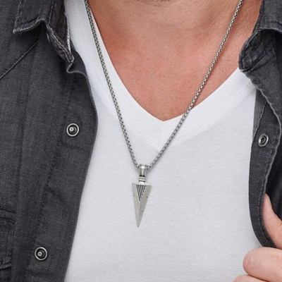 Teeragaj Stunning Trendy Combo of Silver Arrow Pendant and Butterfly Ring for Couples Silver Alloy, Stainless Steel Pendant Set
