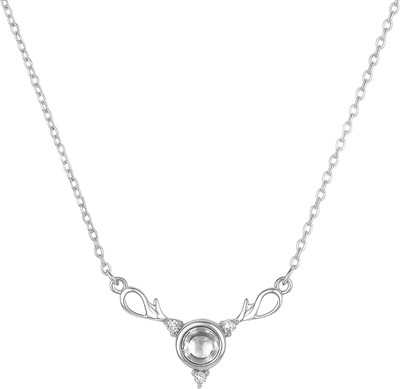 FOGGMART Silver Pendant Necklace for Girls & Women, Adjustable, Rust-Free, Lobster Clasp Silver Stainless Steel, Metal Pendant Set