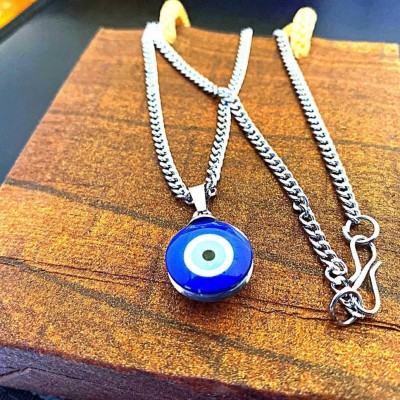 EIT Collection Natural Blue Evil Eye Pendant Protect You From Bad Eyes Onyx Stainless Steel Pendant Set
