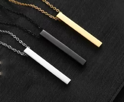 EndlessFashion F 623_PR-slvr gld blk bar_216 Gold-plated, Silver Stone Pendant Set