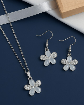 JIPPA Metal Silver Grey Jewellery Set(Pack of 1)