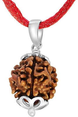 Beautum 4 Mukhi Pure Rudraksha, Laboratory Certified Wood Pendant