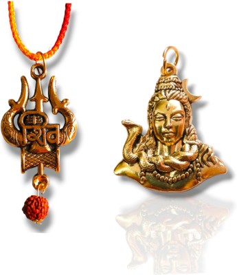 Vanishree World Pack of 2 Shiv Pendant and Trishul Locket Gold-plated Brass Locket