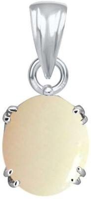 AQUAGEMS Opal Natural 8.25 Ratti or 7.50 Ct Gemstone Men & Women bis Hallmark 925 Sterling Silver Stone Pendant