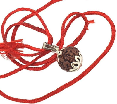 leahyallen Nepali 7 Mukhi Rudraksha attracts wealth Wood Silver Brass, Wood Pendant Set