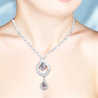 INVENTORY OF FASHION Cubic Zirconia Stainless Steel Pendant Set